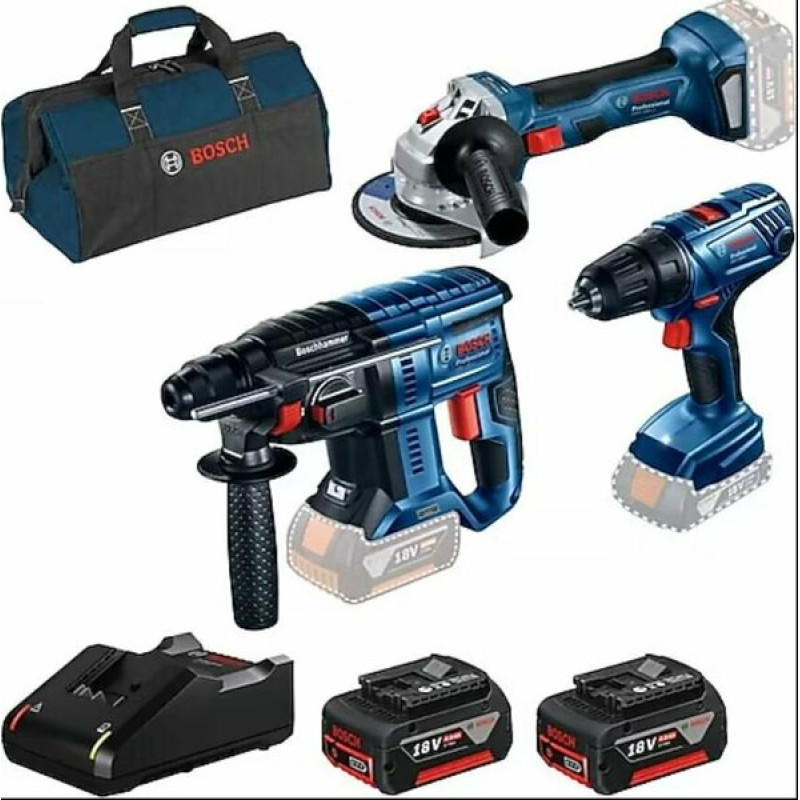 Bosch Üçlü Set - GSR 18V-50+GBH 180+GWS 180 2XG...