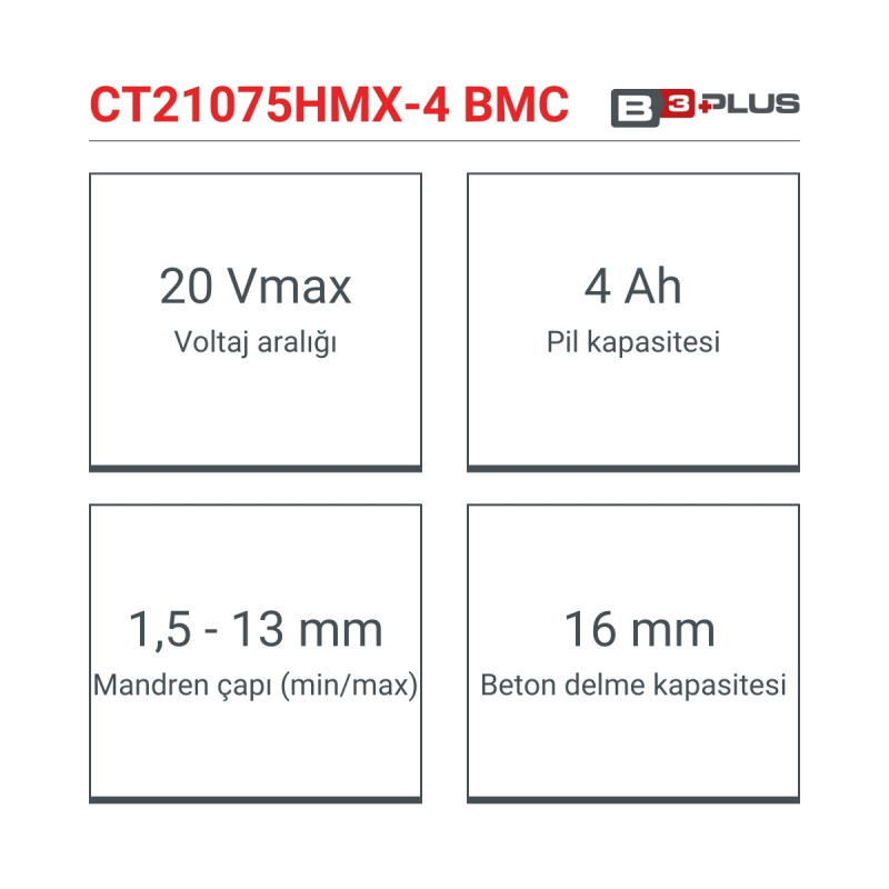 Crown Akülü Vidalama 20V-4Ah - CT21075HMX-4 BMC
