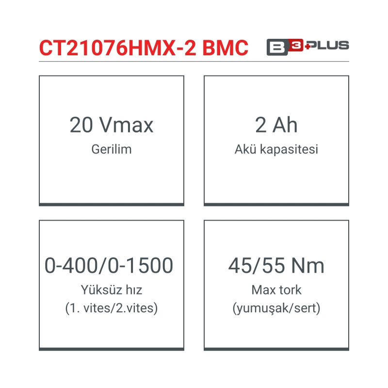 Crown Akülü Vidalama 20V-2Ah - CT21076HMX-2 BMC