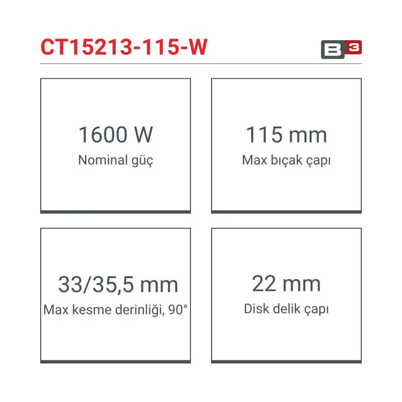 Crown Mermer Kesme 1600W 115mm - CT15213-115-W