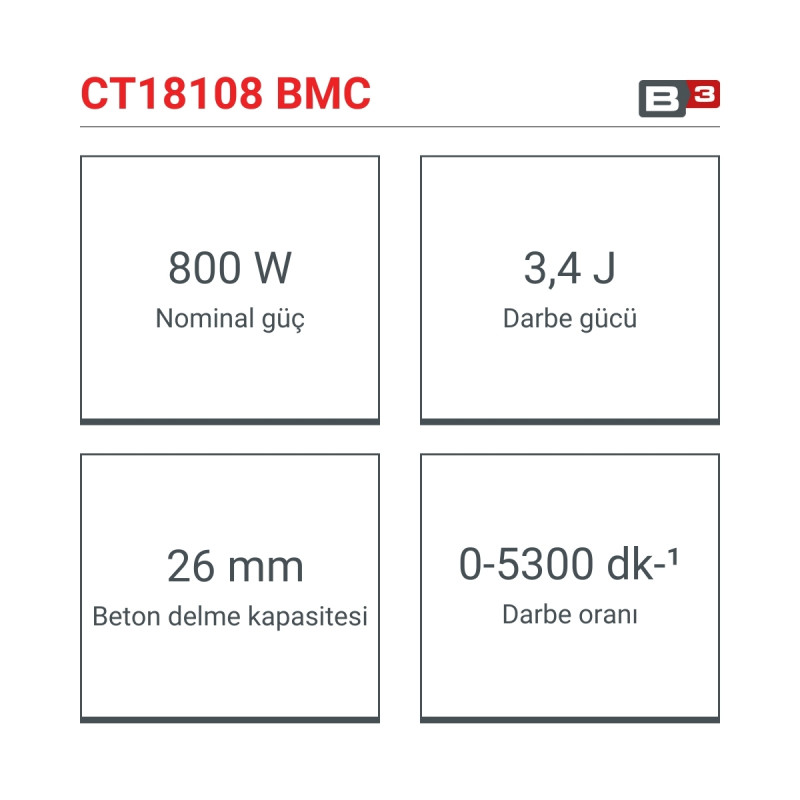 Crown Kırıcı-Delici Matkap SDS Plus 800W - CT18108 BMC
