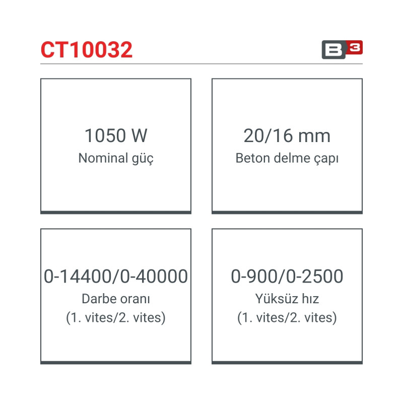 Crown Çift Yönlü Darbeli Mikser Matkap, 1050W - CT10032