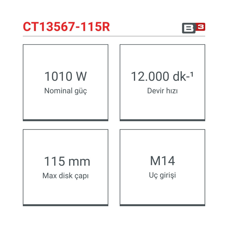 Crown Taşlama 1010W 115mm - CT13567-115R